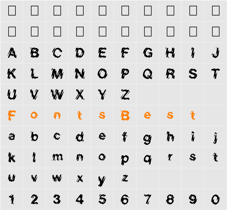 FZ UNIQUE 20 Character Map