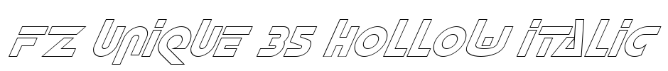 FZ UNIQUE 35 HOLLOW ITALIC Font Image