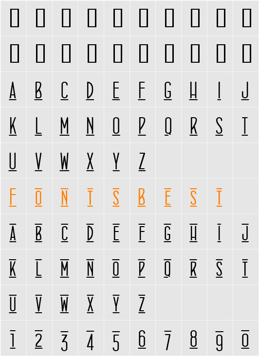 ConcursoItalian BTN Lined Character Map