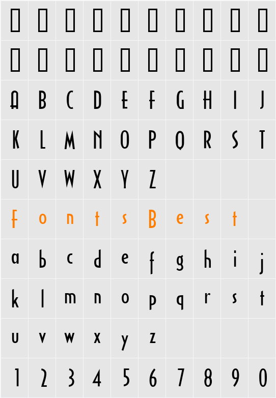 Cabletv Character Map