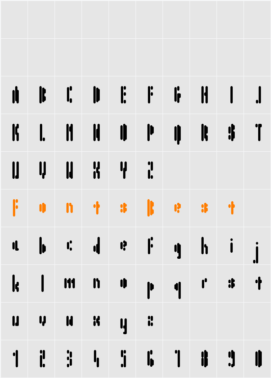 Air in Space Character Map