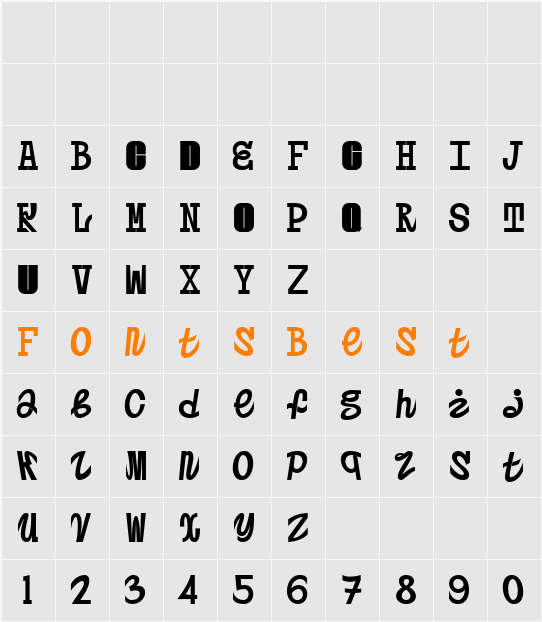 Postertoaster Character Map