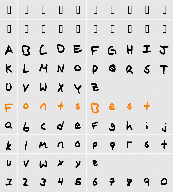 IvysPrinting Character Map