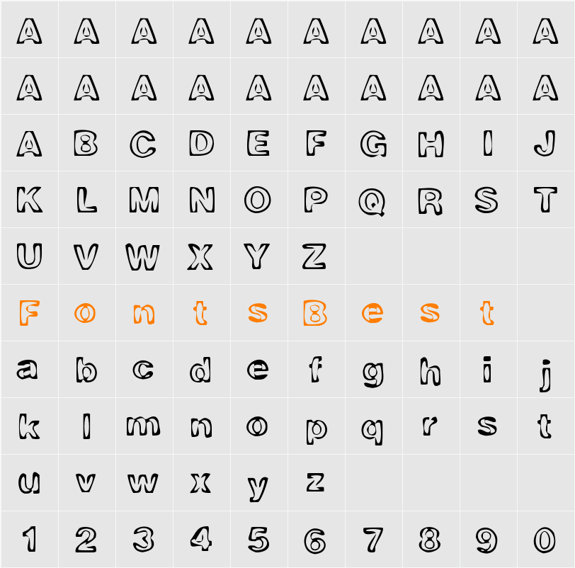 BurnOut Character Map