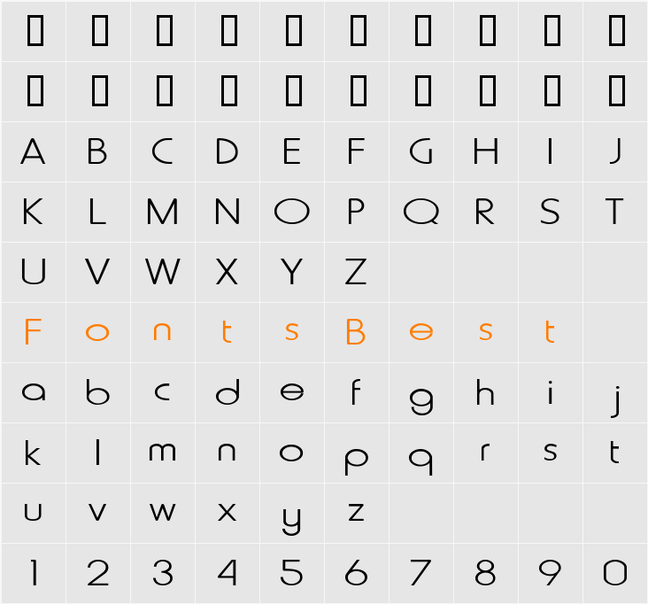 Metro-Extended Character Map