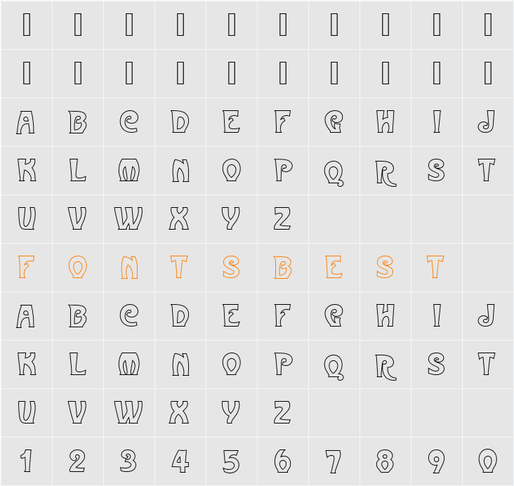 MetropolitainesOutP Character Map