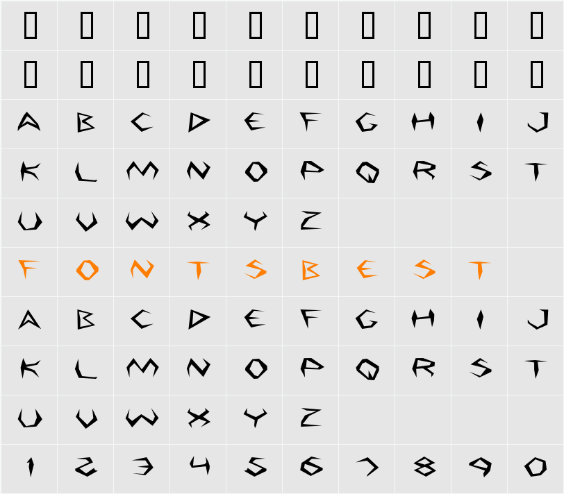 Argosy Expanded Character Map