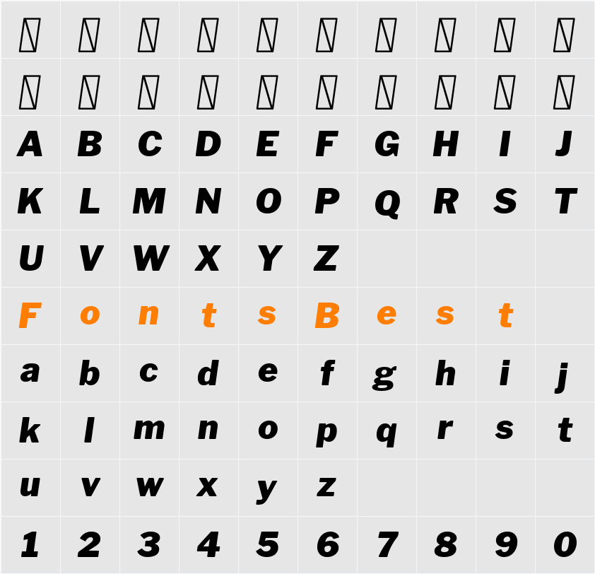 Libre Franklin Black Character Map