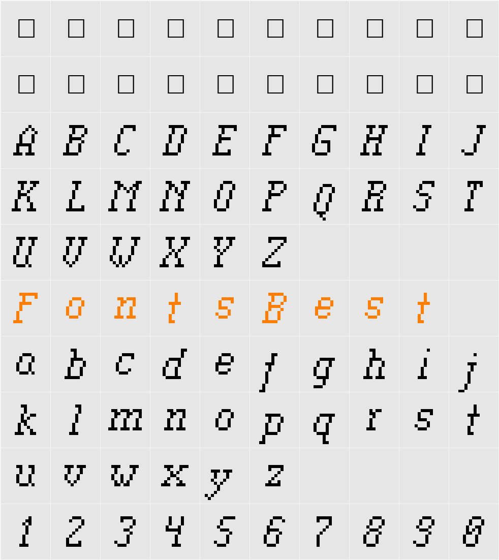 Cr-03 Character Map