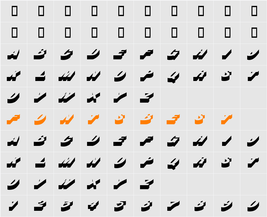 Bussard Character Map