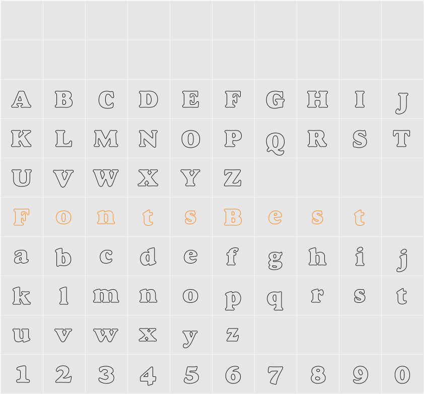 Alexuss Heavy Hollow Character Map