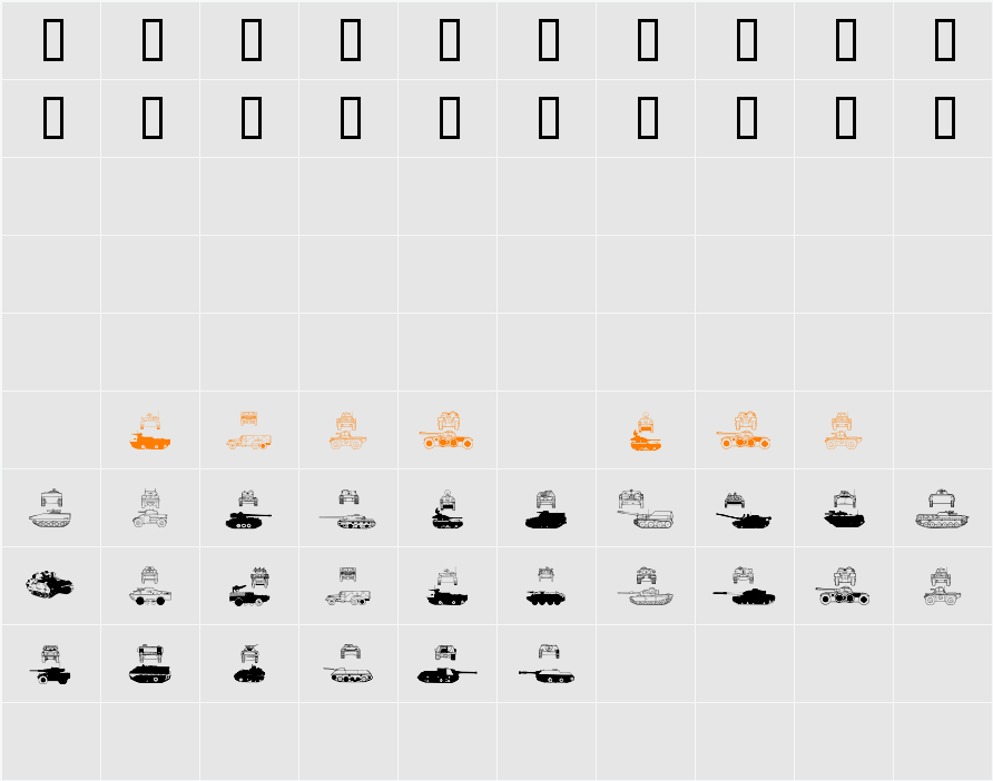 AFV1 Character Map