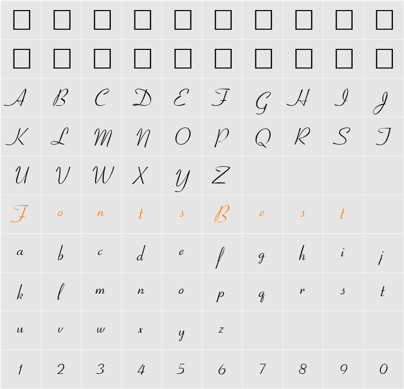 Cornet Character Map