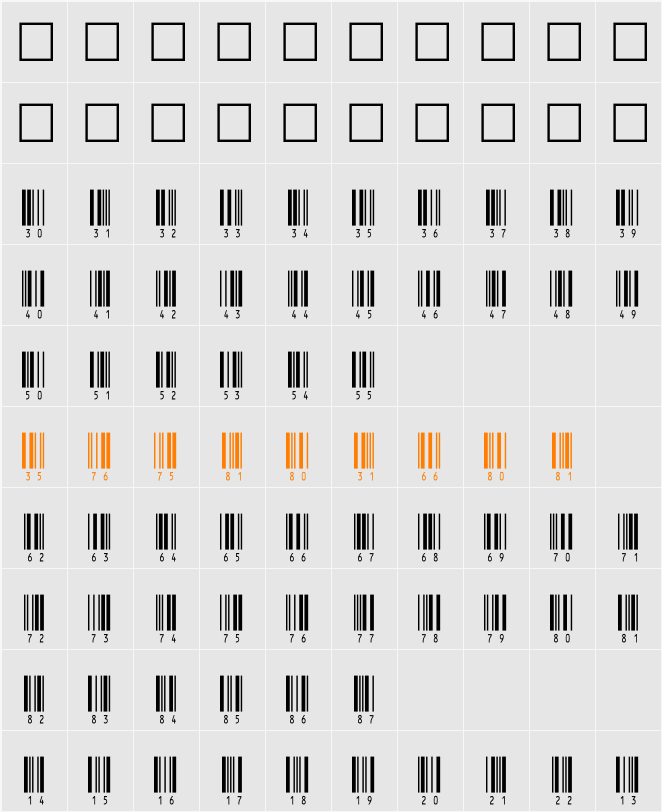 IntHrP48DlTt Character Map