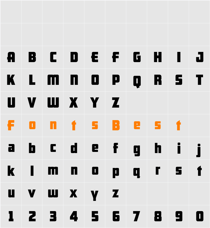 ARB 66 Neon Block JUN-37 Character Map