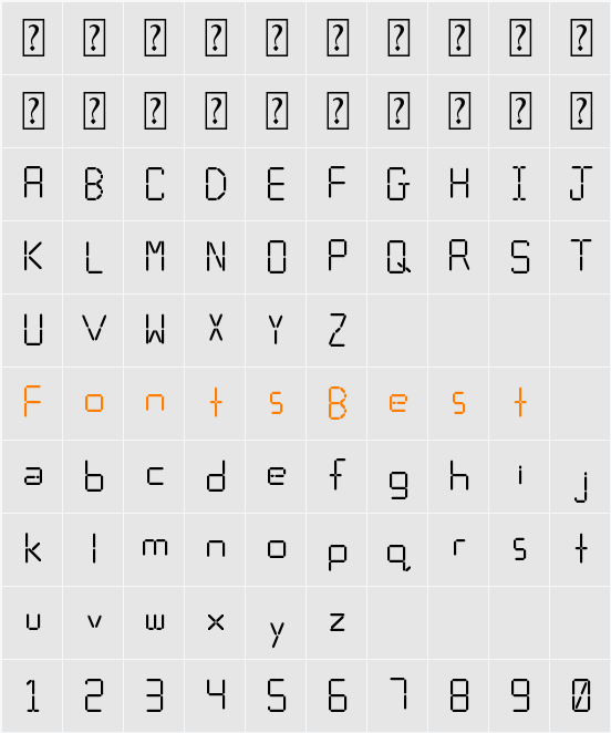 Calculator Character Map