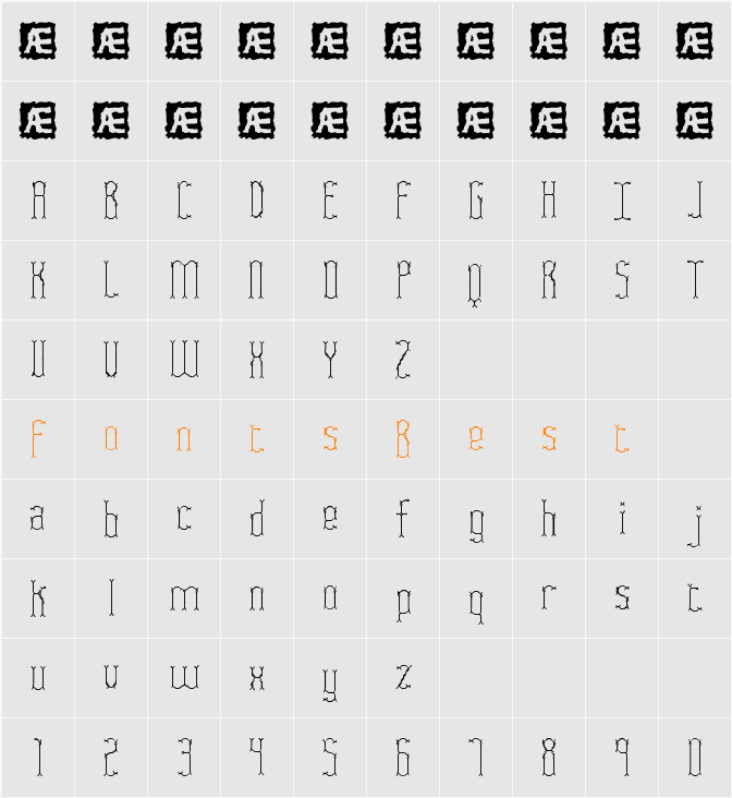 Fascii Twigs BRK Character Map