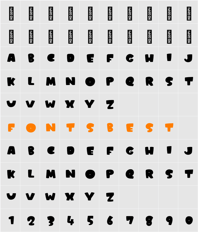 うさぎと満月のサンセリフおためし版 Character Map