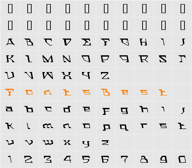 ACTStern Character Map