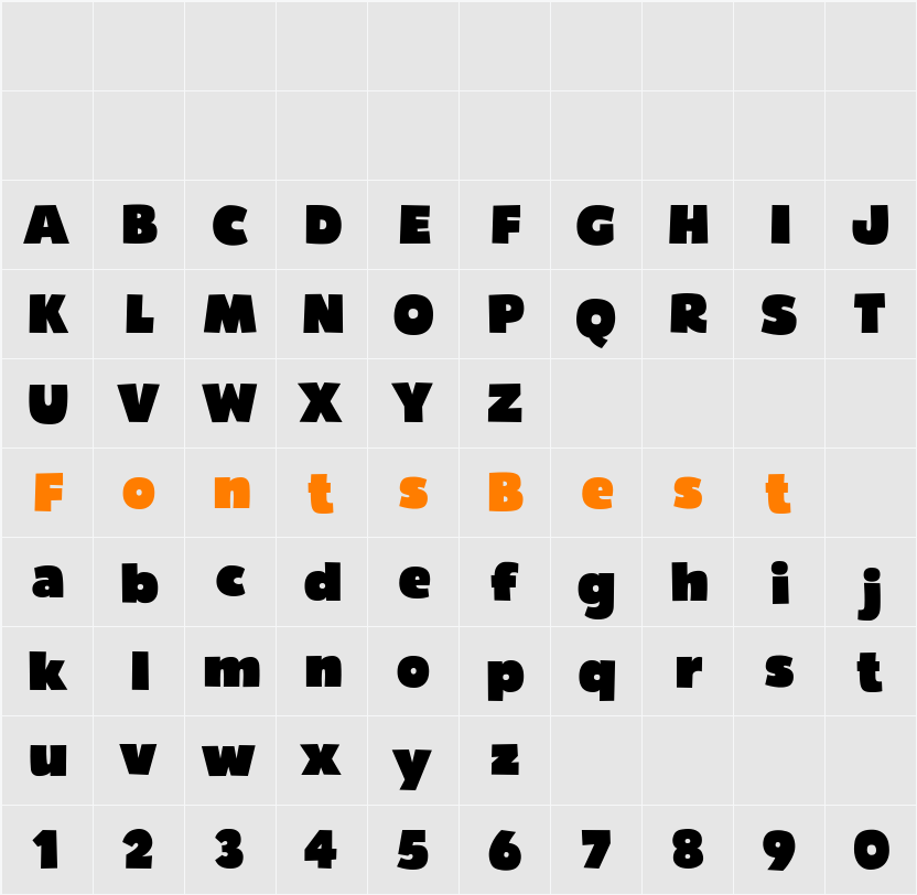 Bumpo Character Map