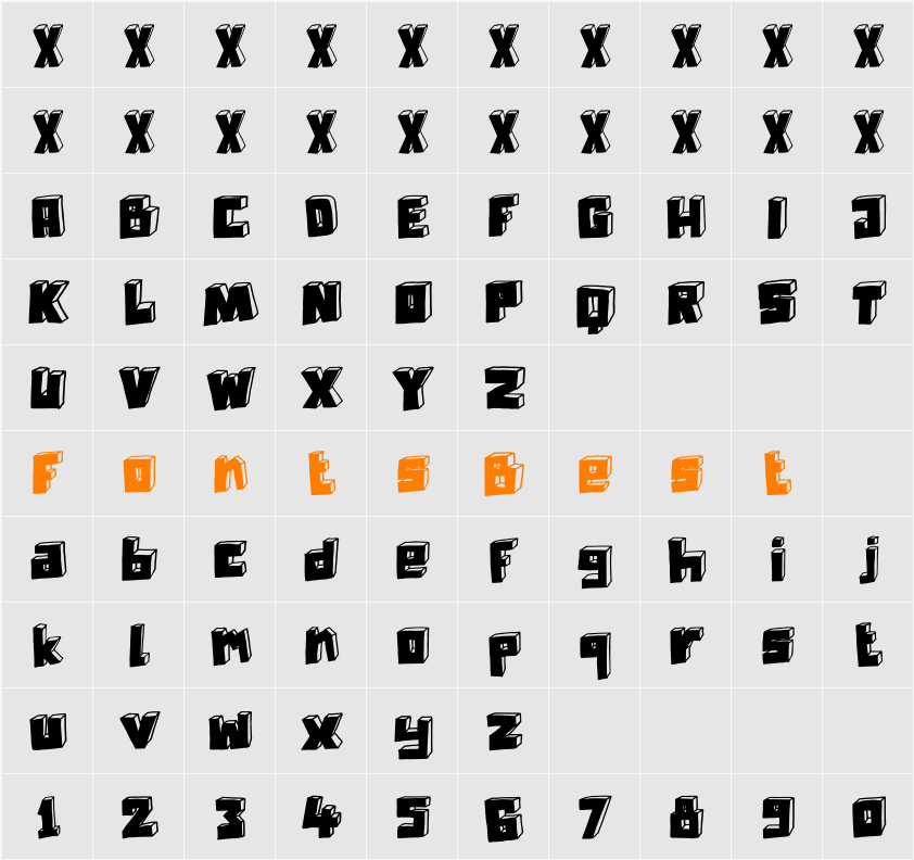 DK Technojunk Character Map