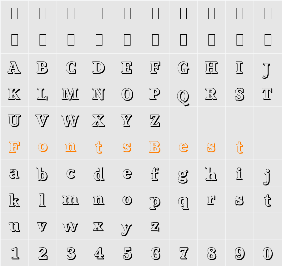 MichaelBeckerShadow-ExtraBold Character Map