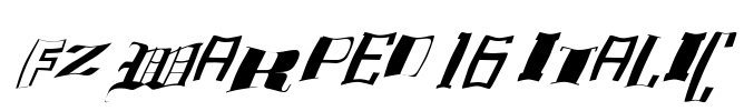 FZ WARPED 16 ITALIC Font Image