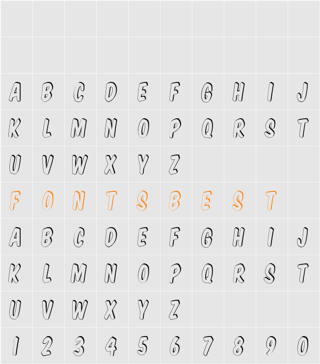 Komika Title - Shadow Character Map