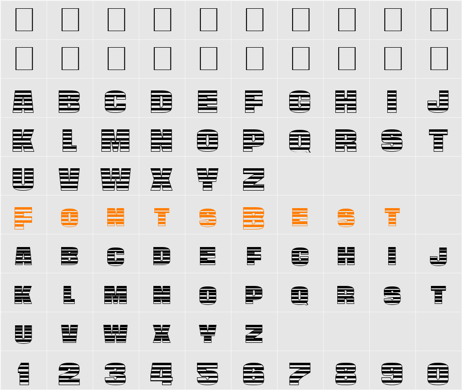 FZ UNIQUE 45 Character Map