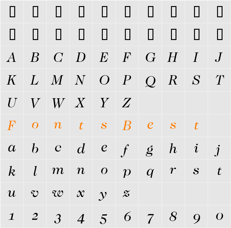 Caslon-Osf Character Map