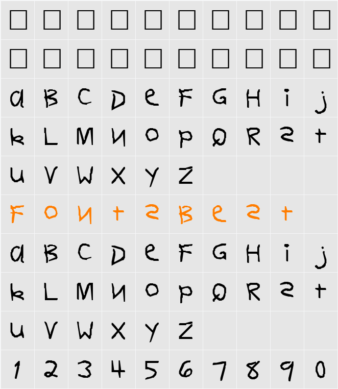 DELVIN Character Map