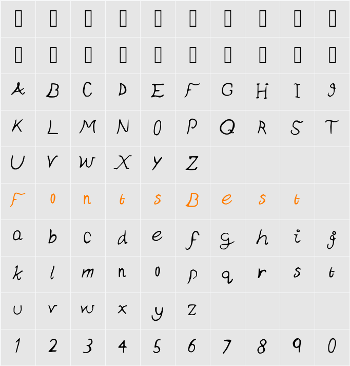 Curves Character Map