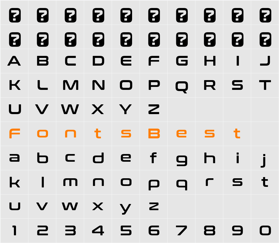 Conthrax Sb Character Map