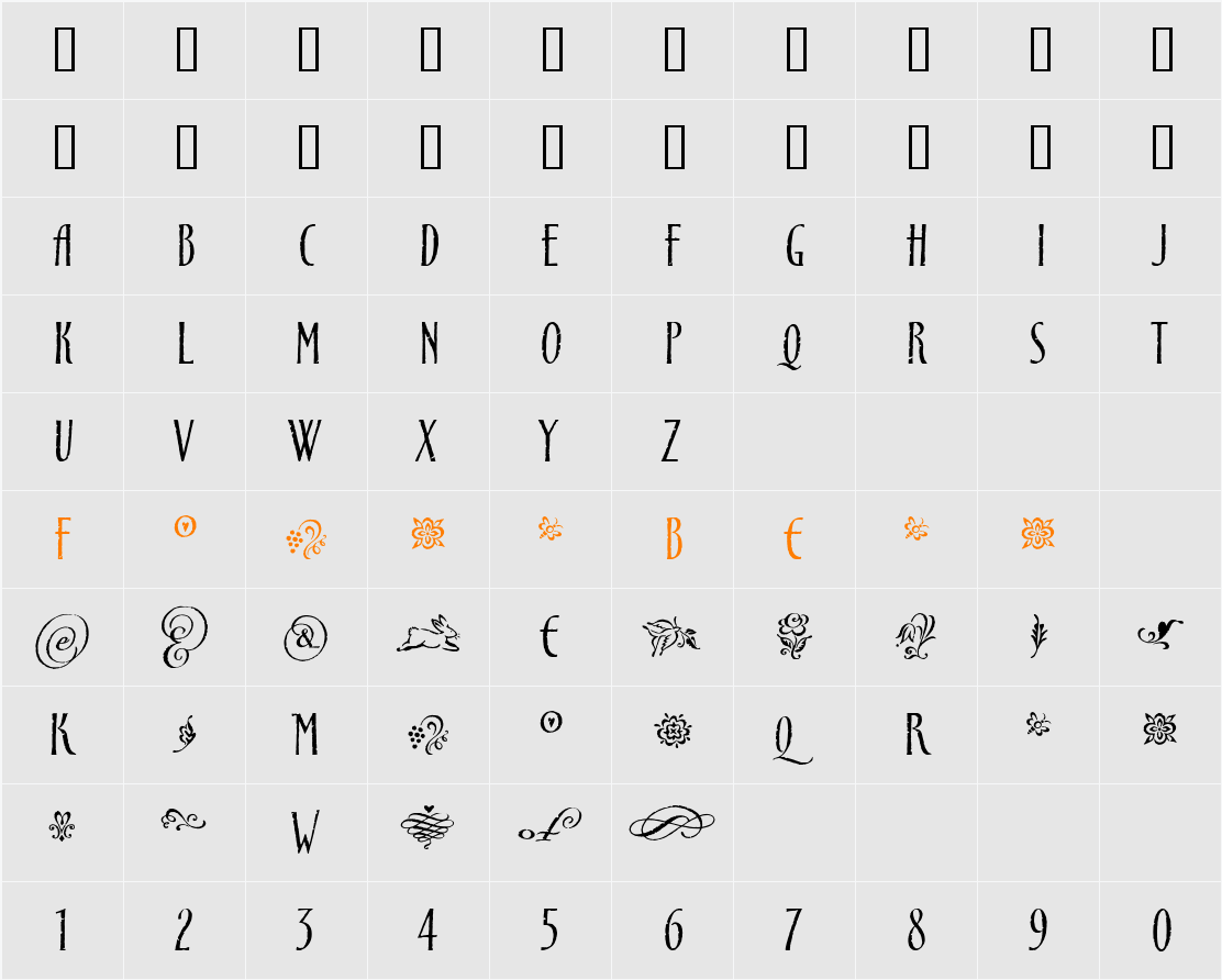 CancioneITC TT Character Map