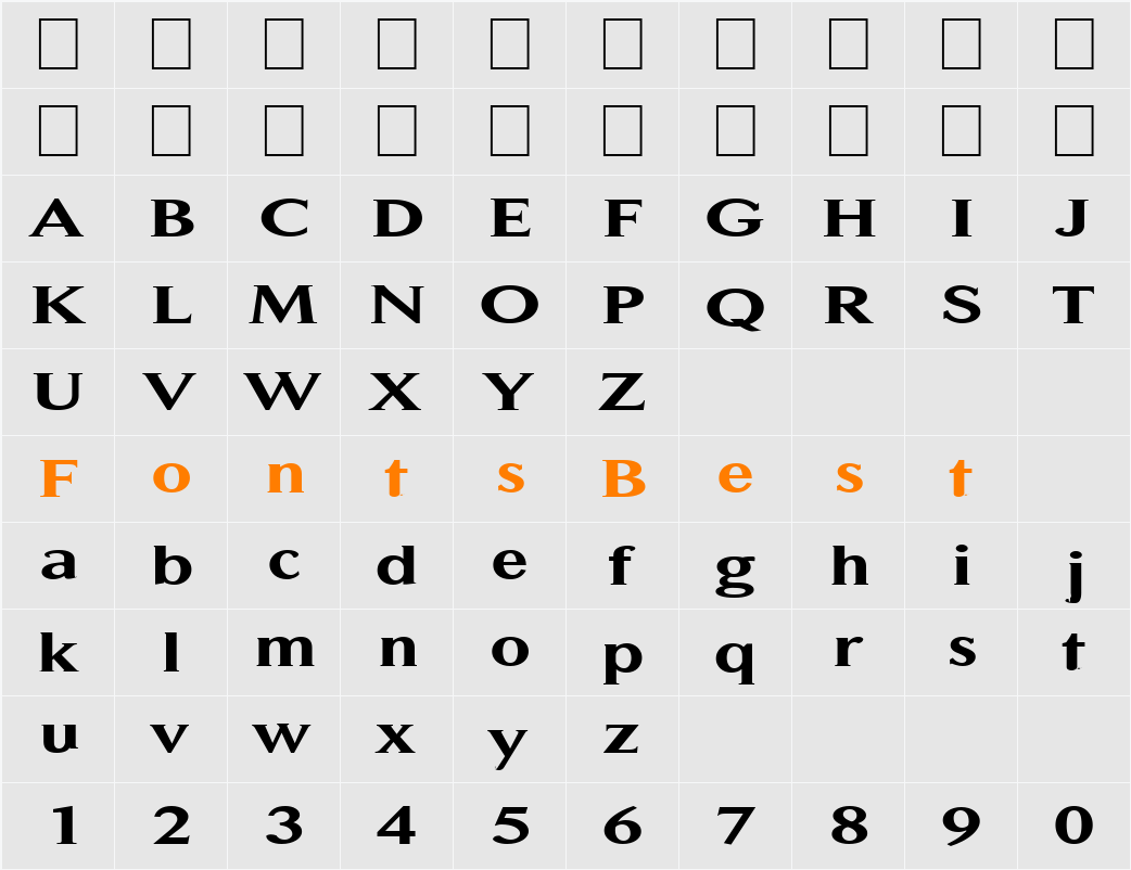 FZ ROMAN 31 EX Character Map