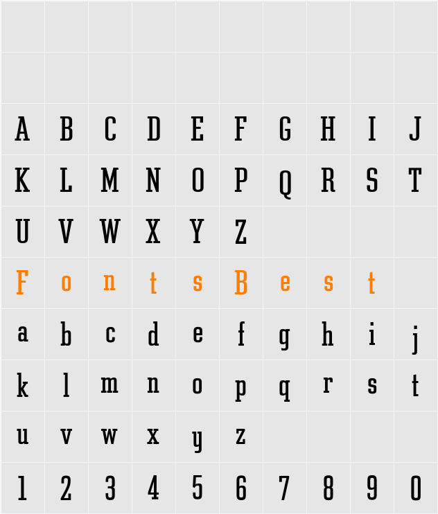 Constructa Character Map