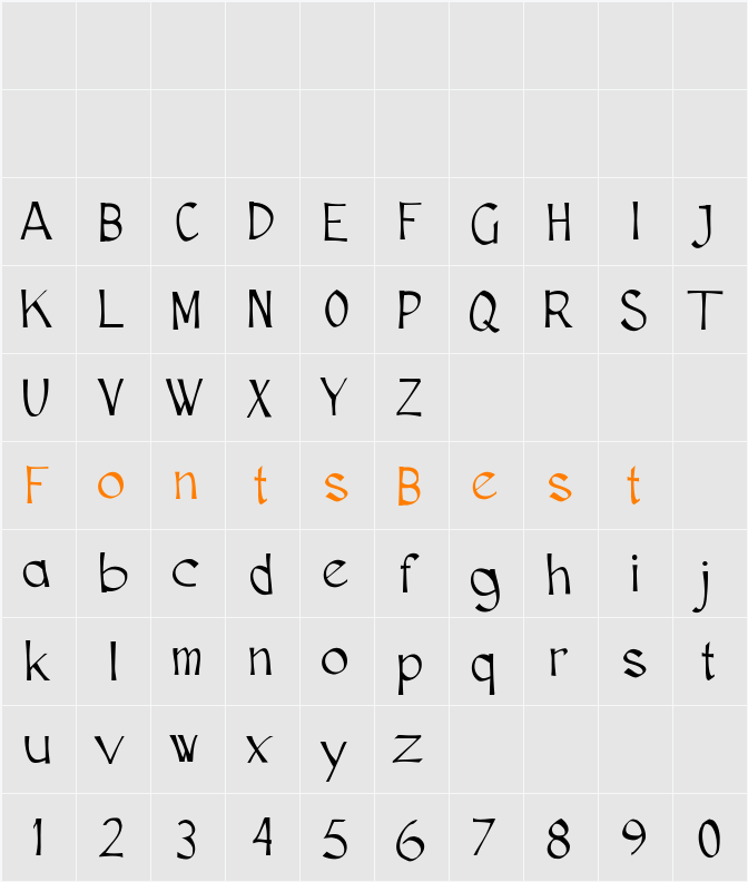 Cutscript Character Map