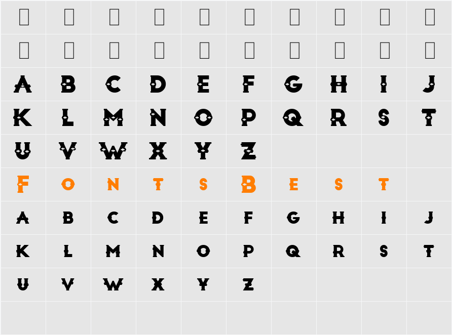 Artesania Display Character Map