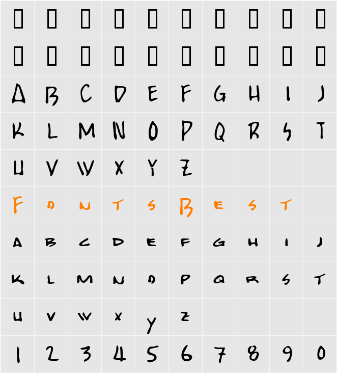 JI-Drachm Character Map