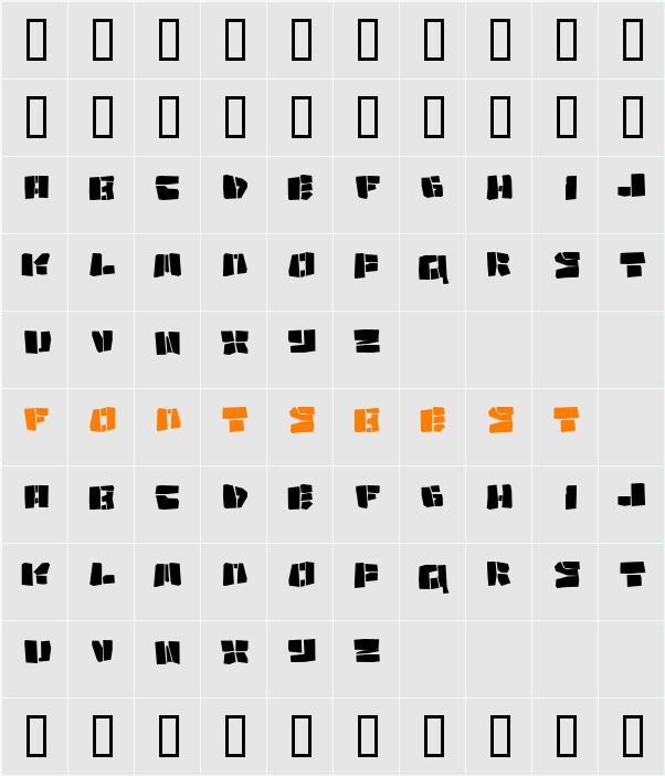 Copycut Character Map