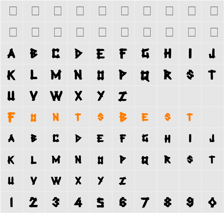 Angles Character Map