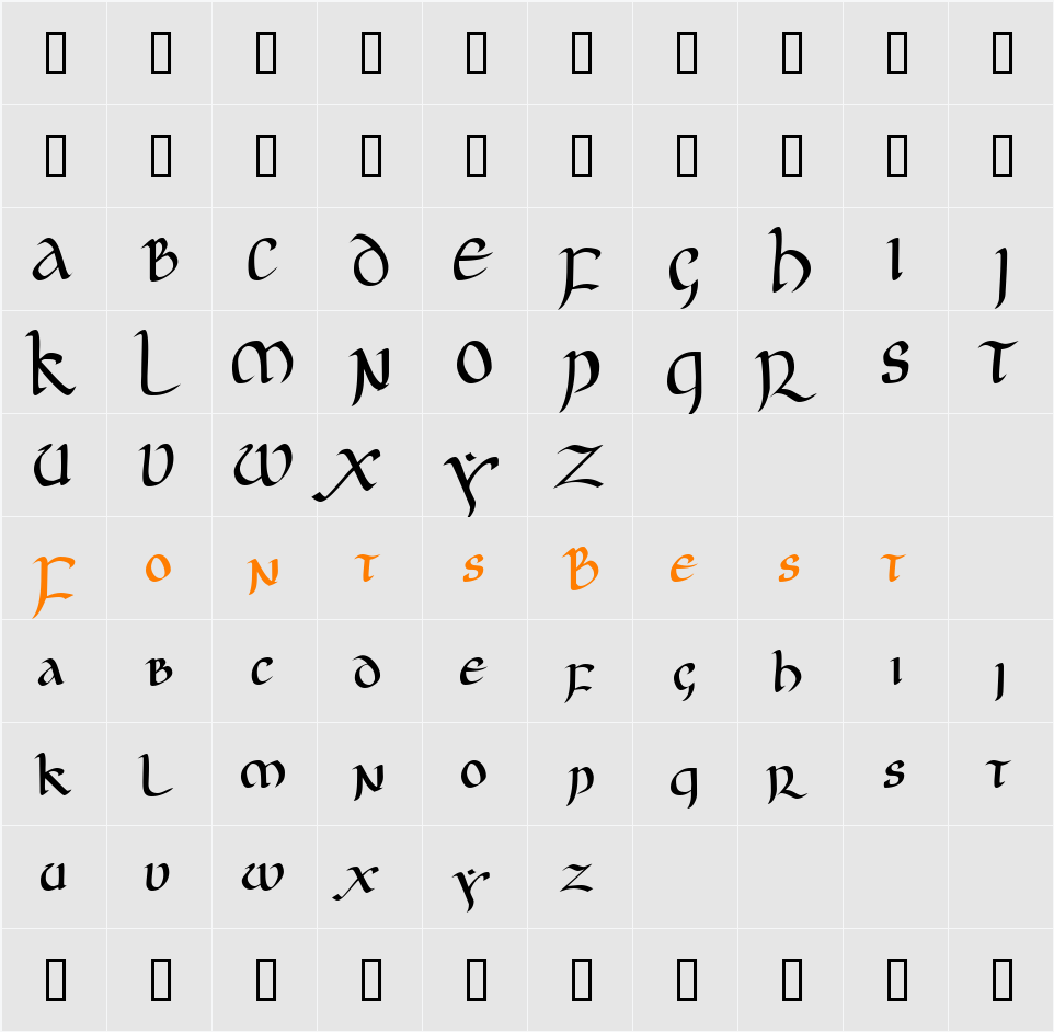 JGJ Uncial Character Map