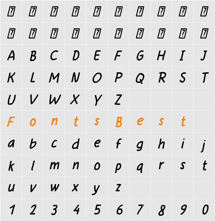 Anysome Character Map