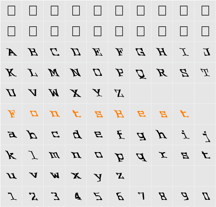 FZ WARPED 2 LEFTY Character Map