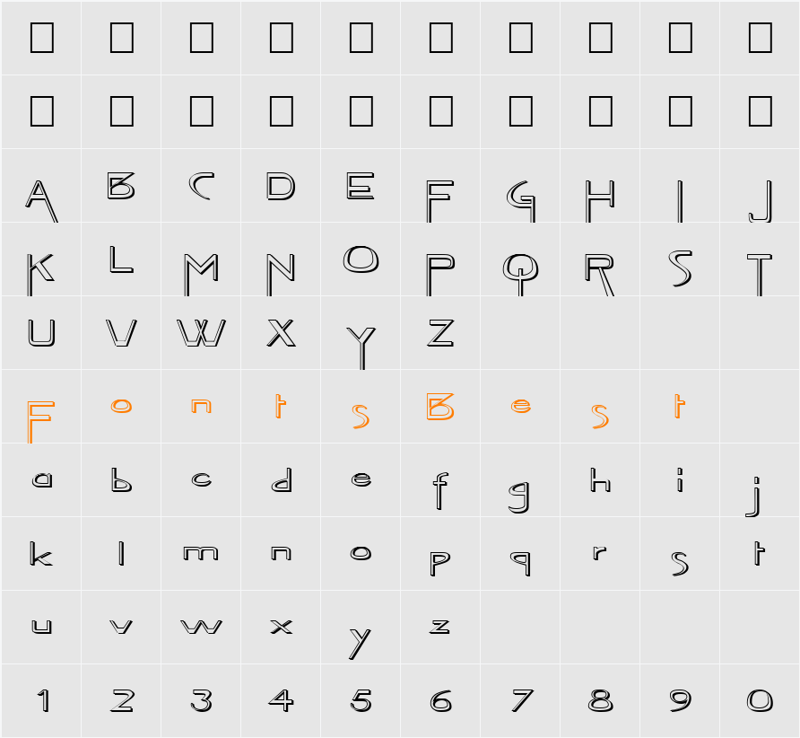 FZ JAZZY 45 3D EX Character Map