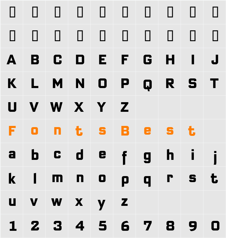 Bank Sans EF CY Compressed Character Map