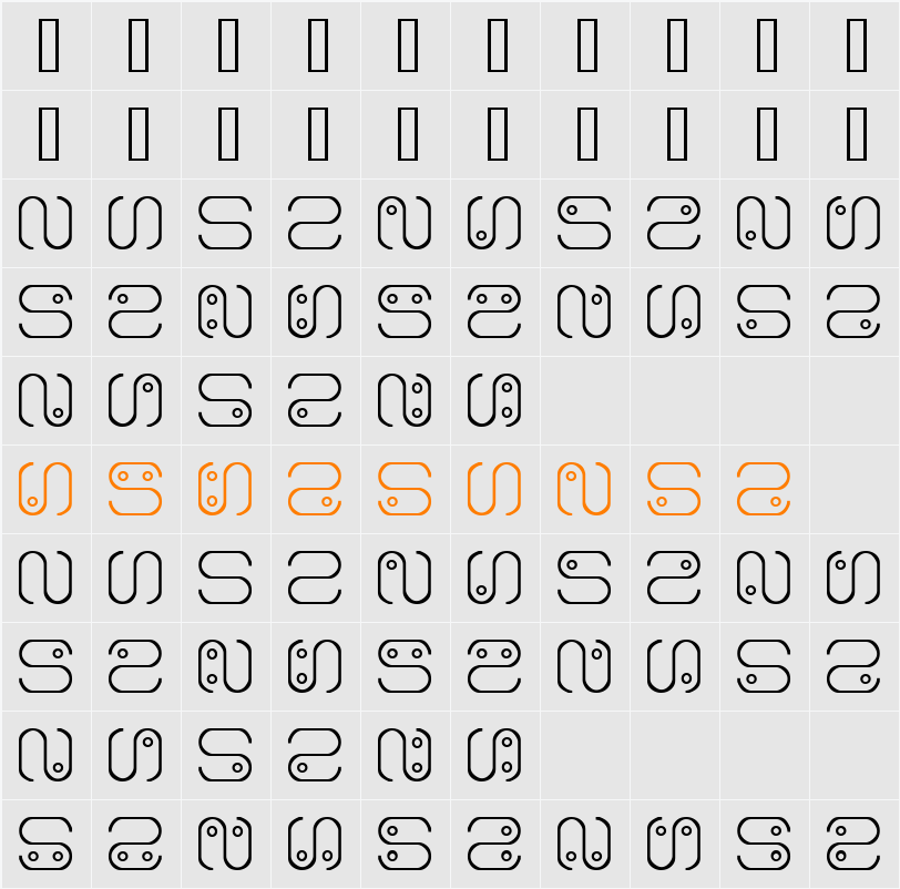 Alien Language Character Map