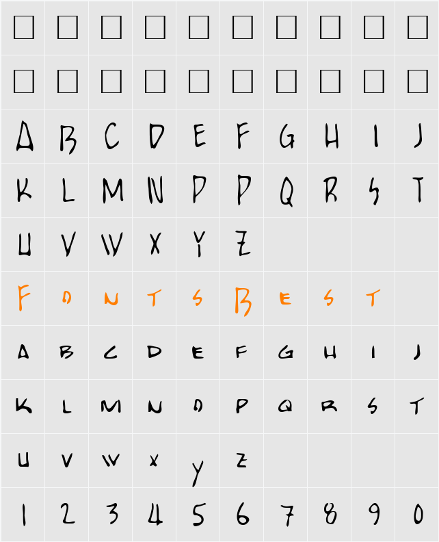 Aerne Character Map