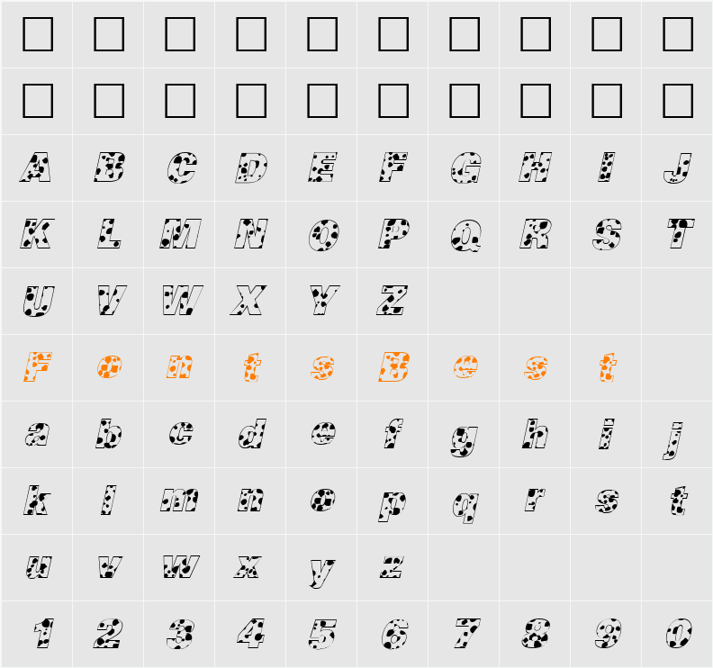 Cow-Spots Character Map