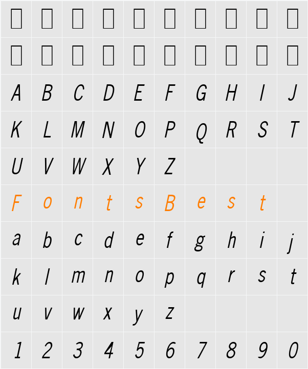 Matterhorn-Condensed Character Map